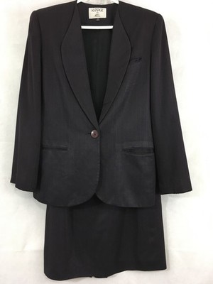 Vintage KASPER for A.S.L. Woman s 2 Piece Skirt Suit Size 12 Blue/Pink Pinstripe