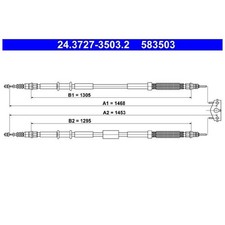 2x Handbremsseil hinten für Opel Corsa E X15 | 24475660