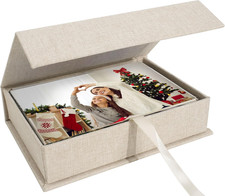 Photo Storage Box 4x6, Linen Photo Box, Memory Box Perfect to Store Your Photo,