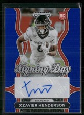 2025 Panini Prizm Draft Picks #SD-XHN Xzavier Henderson Signing Day Blue #/249