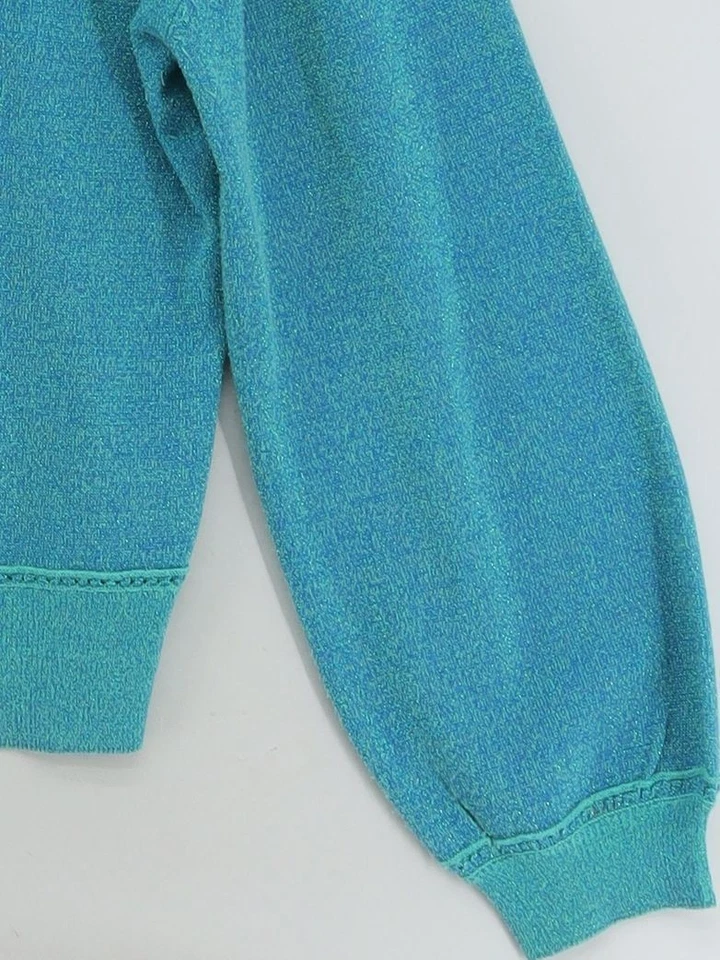 Oliver Bonas Women's Cardigan UK 10 Blue Viscose with Polyester, Nylon Cardigan - Image 4 of 4