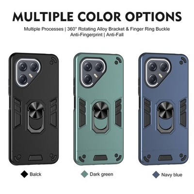 Hybrid Lens Protector Ring Stand Armor Back Case For Tecno Pova 7 Ultra / Pova 7