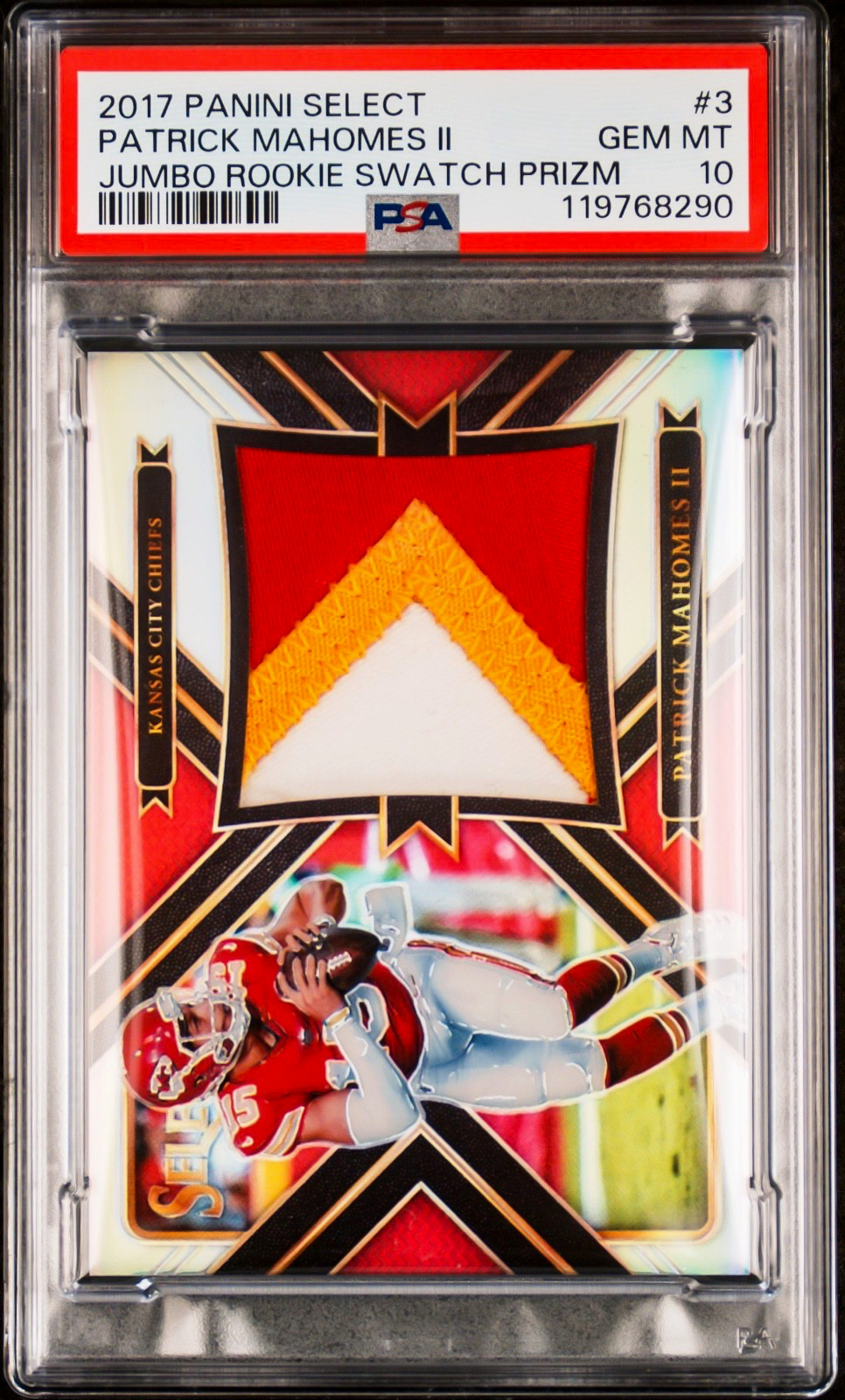 2017 Select Silver Prizm Patrick Mahomes II ROOKIE PATCH /99 #3 PSA 10 GEM MINT