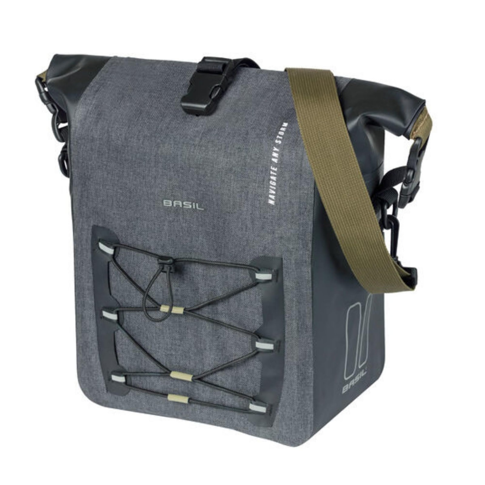 Basil Navigator Storm Klickfix - Lenkertasche Schwarz Grau - 10-11 Liter - 15 x 21690₽