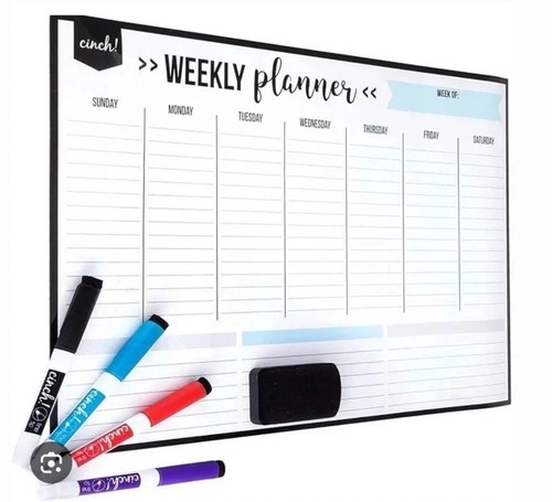 Magnetic Dry Erase Calendar Bundle (Monthly, Weekly, Daily) & 6x Pens - Picture 4 of 8