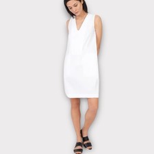 EVERLANE White Cotton Poplin V-Neck Short Tank Dress Size 4 Summer Casual