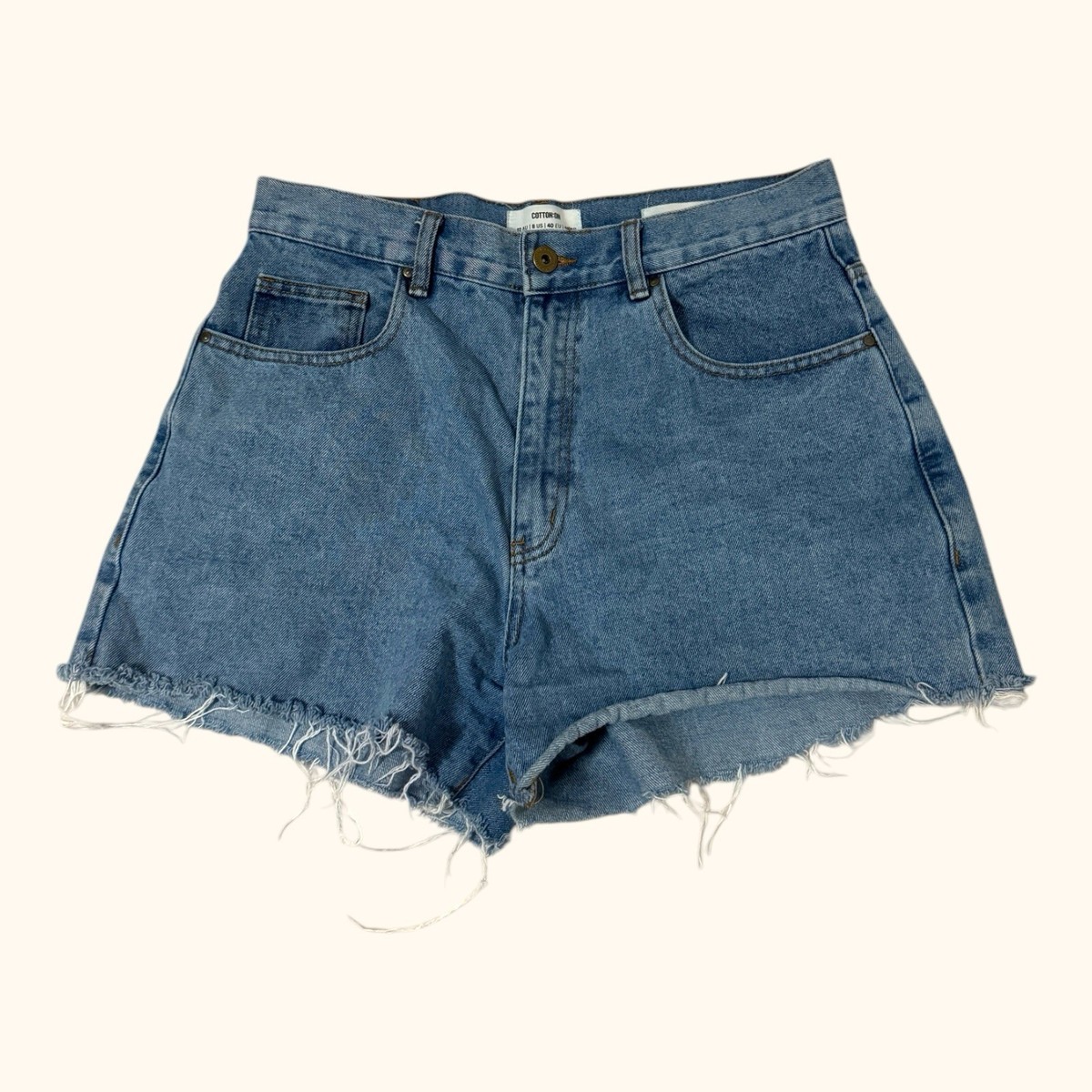 Cotton:On High A-line Cutoff Denim Shorts Women's Size US 8