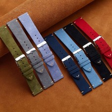 Suede Genuine Leather Watch Band Strap Quick Release Smart Bracelet 14mm-22mm