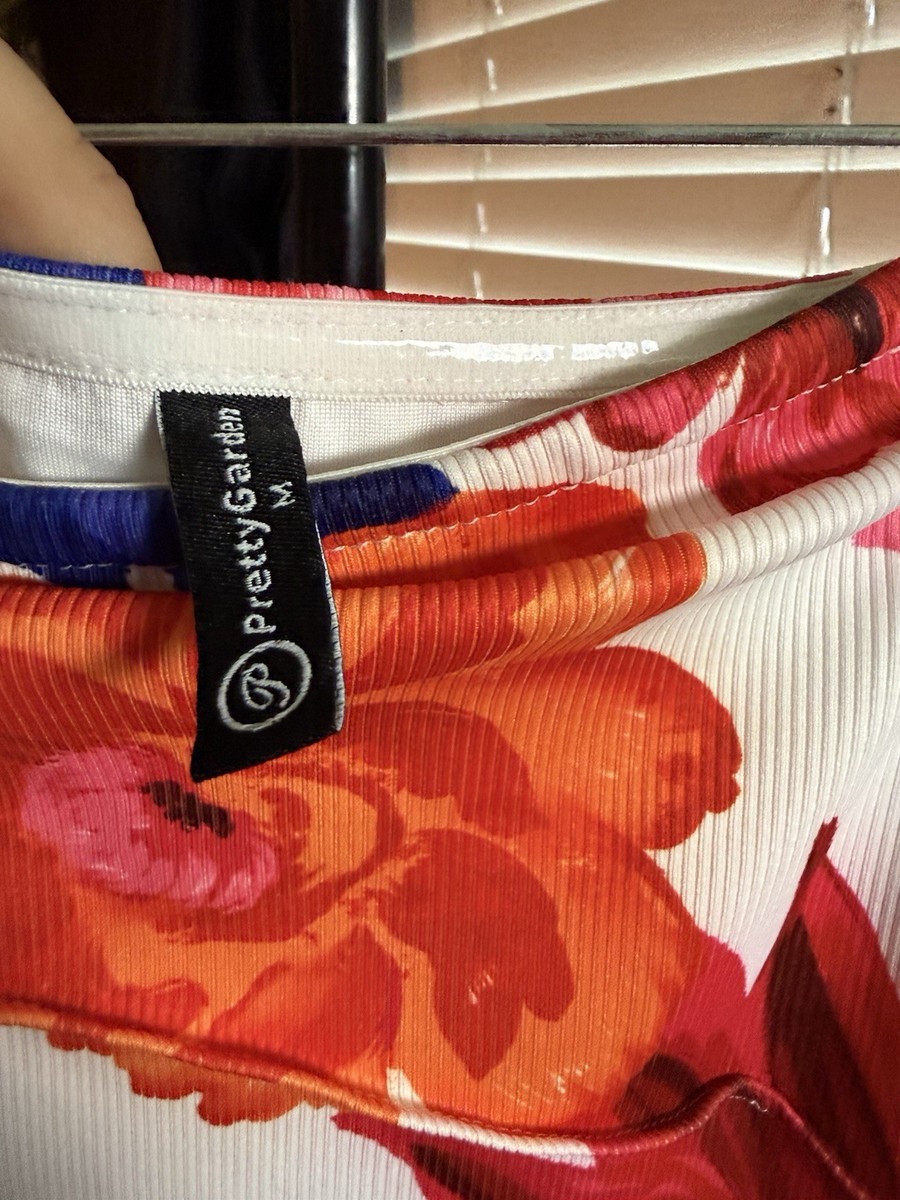 PLUS WOMAN Floral LINED BOHEMIAN HALTER  DRESS Size medium Floral View 3