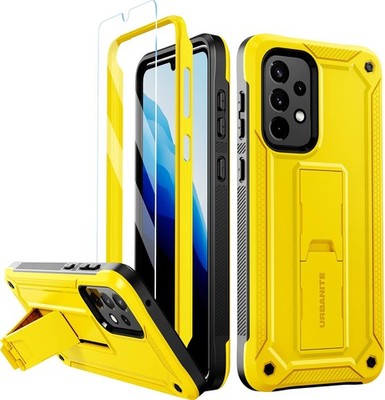 ARMOR CASE FÜR SAMSUNG GALAXY A33 5G GELB MIT STAND 1x GEHÄRTETES GLAS