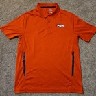 Denver Broncos Orange NFL Short Sleeve Polo Shirt Mens Large Majestic Cool Base