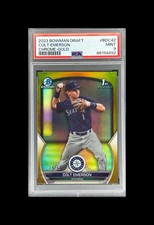 2023 Bowman Colt Emerson Chrome TRUE Gold Refractor /50 Mariners PSA 9 📈⚾️🔥