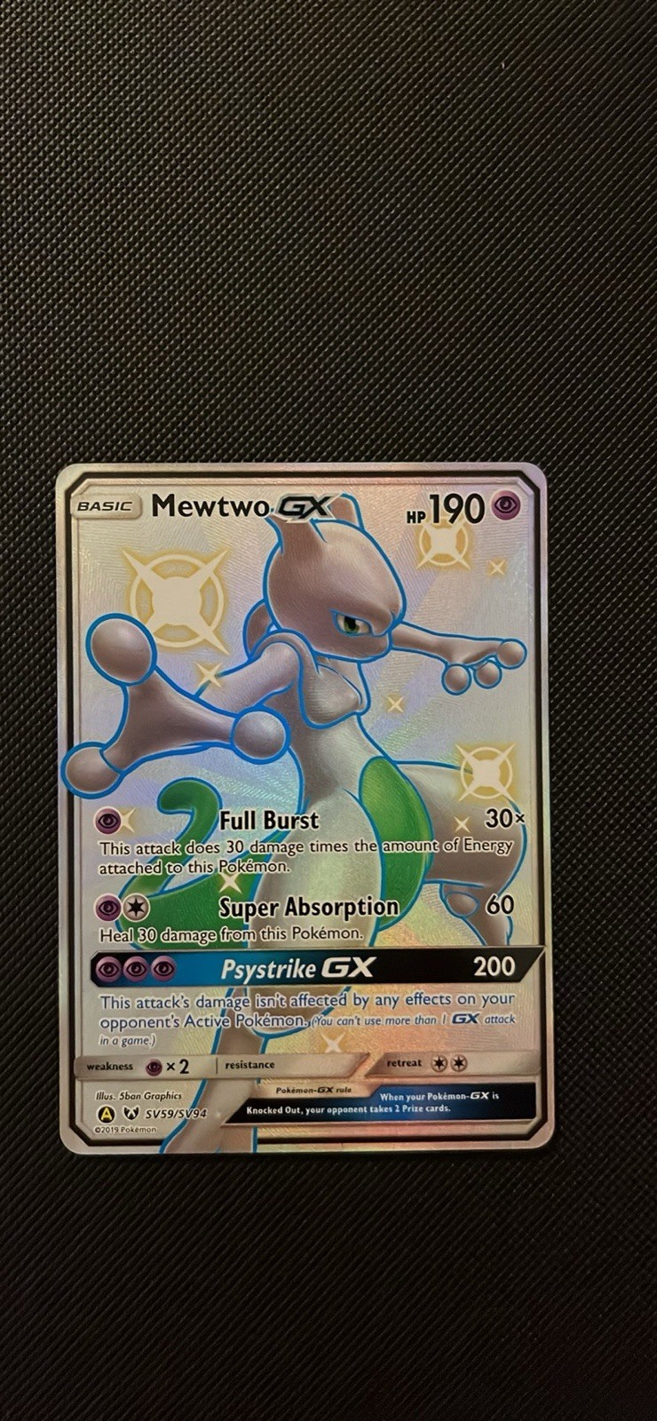 The Pokémon Company Mewtwo GX SV59/SV94 Hidden Fates Shiny Holo Full Art