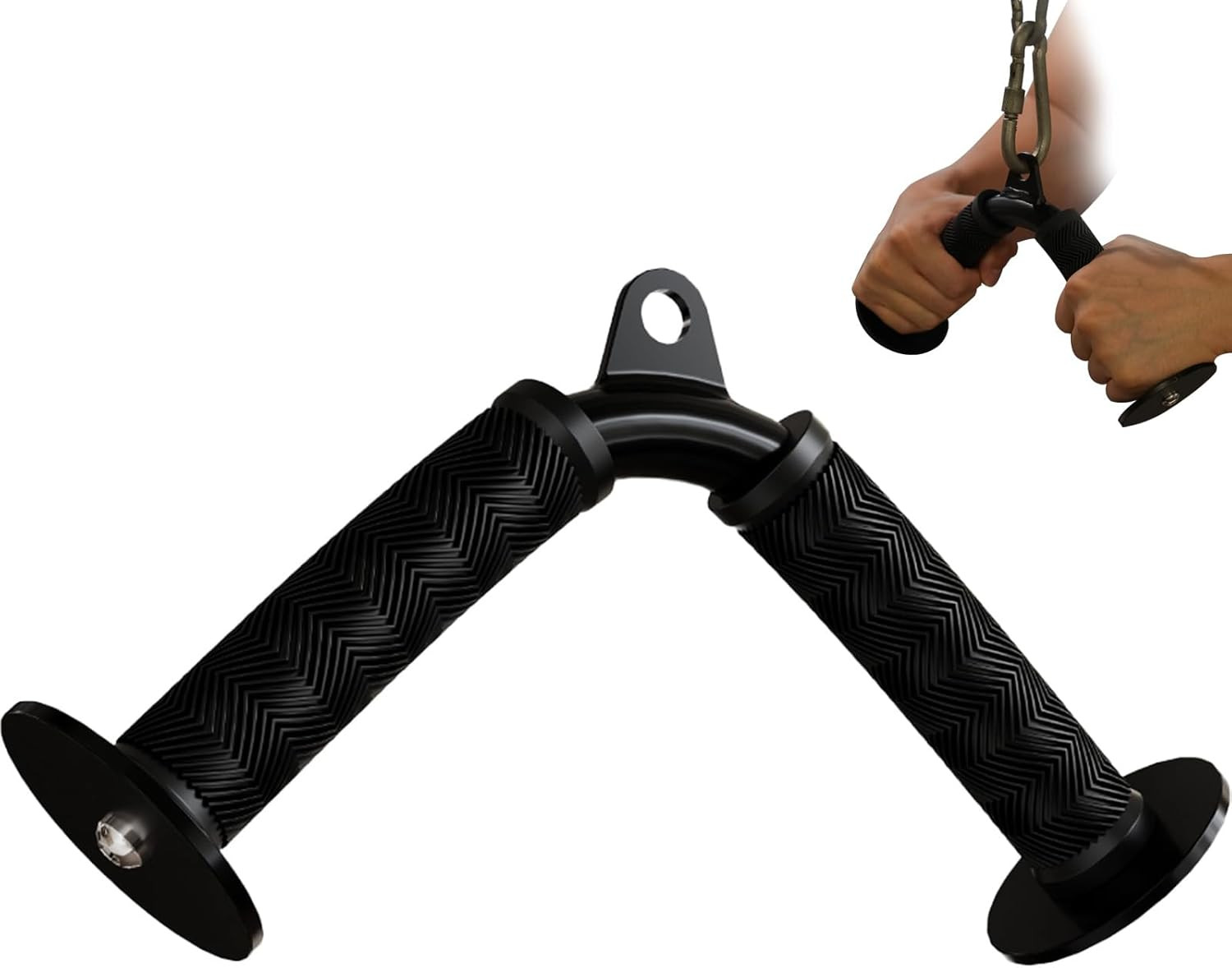 Tricep V Bar Cable Attachment with Non-Slip Grips for Home G