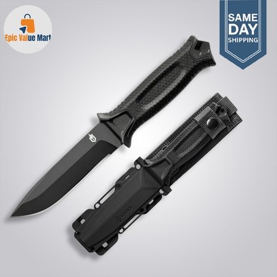 Gerber Strong Arm, Full Tang Knife, Plain Edge Knife, Fixed Blade, Black