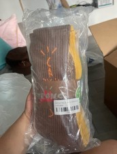 cactus jack Mid Calf Sneaker Socks Brown Yellow Cotton Blend One Size CJNT-AS25