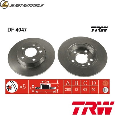 2x BREMSSCHEIBE DF4047 FÜR VW CALIFORNIA/T4/Camper TRANSPORTER/Van/Bus SHARAN  