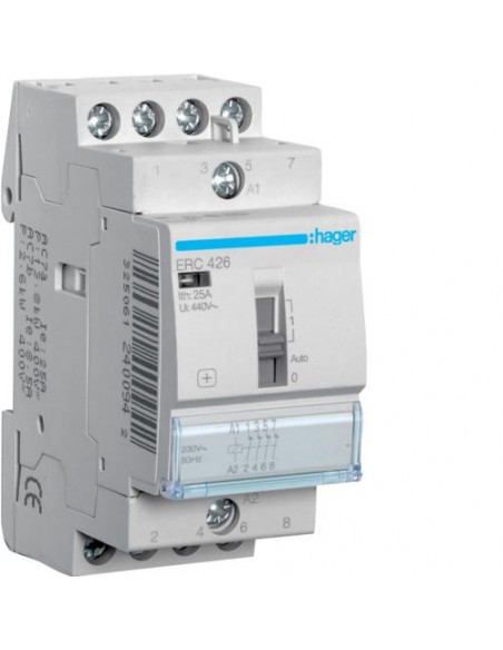 Contacteur 25A HAGER ERC426 4 contacts NF : stop aux pannes de commande de puissance 230V