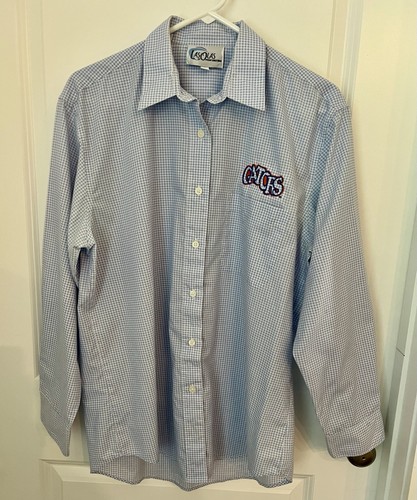 Las Olas Ladies Gators Shirt SZ M Florida Lt Blue Gingham Check - Picture 2 of 6