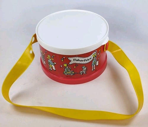 1979 Vintage Fisher Price Marching Band Drum Set - Mostly Complete - 第 1/9 張圖片