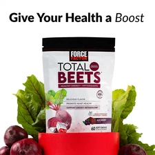Total Beets Soft Chews with Beetroot, Nitrates, L-Citrulline, Grapeseed Extra...