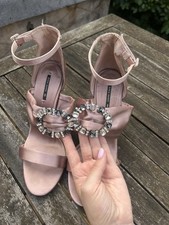 Schuhe High Heels 40 Satin Zara Rosa Lila Glitzer Brautjungfer Wiesn Hochzeit