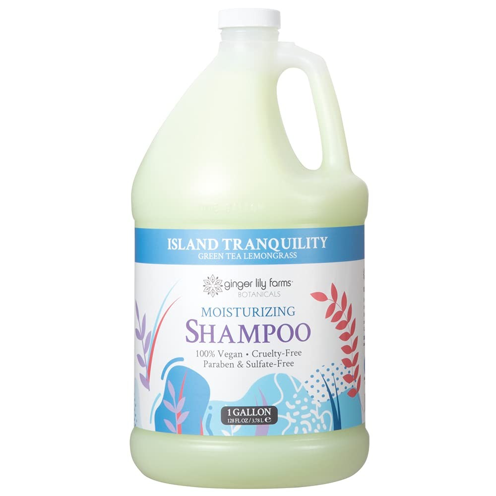 Ginger Lily Farms Moisturizing Shampoo, Green Tea Lemongrass, 1 Gallon