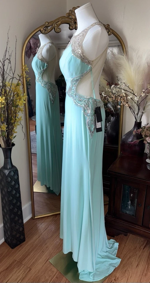 VESTIDO VESTIDO FORMAL CENICIENTA DIVINA COMO NUEVO GRADUACIÓN REGRESO A CASA estilo sirena talla 8 Foto 3 de 4