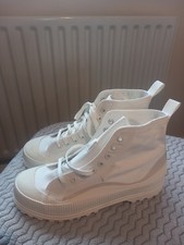 Image of Superga 2469 Alpina Wave High-Top Trainers – White/Beige Mix – Women’s Size 5.5
