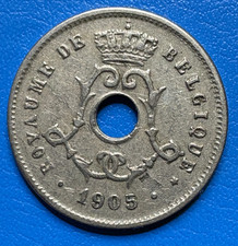 1905 Belgium 5 Centimes (CES) copper-nickel circulated Leopold II