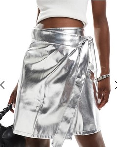 never fully dressed silver skirt Never Fully Dressed Mini Jaspre Skirt in Silver