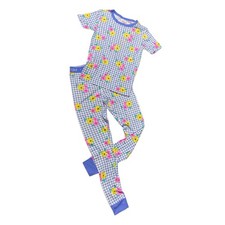 New Cat  Jack Girls 2-Piece Pajama Set Gingham Floral Cotton Snug Fit Size 10