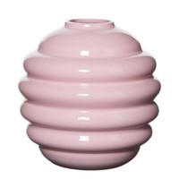 INNA-Glas Dekovase Vancofe, Mit Rillen, Hellrosa, 15Cm, Ø15Cm
