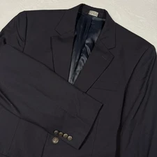 Jos A Bank Blazer Mens 38R Navy Wool Two Button Crest Suit Jacket