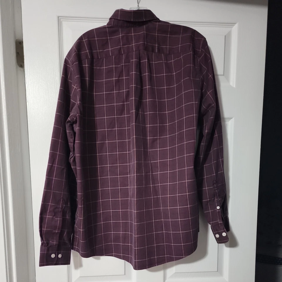 Camisa Eddie Bauer XL Púrpura Oscuro Resistente a las Arrugas Vestido Oxford Abotonada Foto 4 de 4