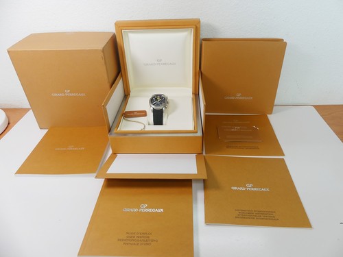 Girard Perregaux SS Ferrari chronograph ref 8020, 38mm with bo...