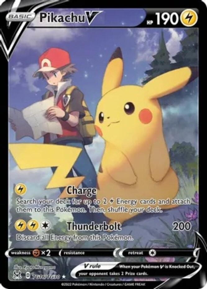 Moderately Played Pikachu V - TG16/TG30 - Lost Origin Trainer Gallery Pokemon Lo