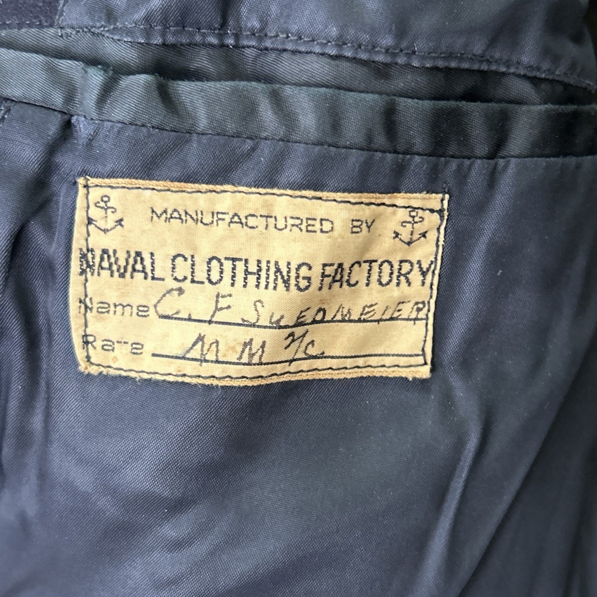 WW2 Naval Clothing Factory 10 Button US Navy Wool Peacoat 1940s