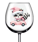 12x Colourful Christmas Raccoon Vinyl Sticker Decal Tumbler Wine Glass Bottle