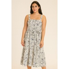 Labelle Paris Floral Belted Sundress Size Large Midi Dress