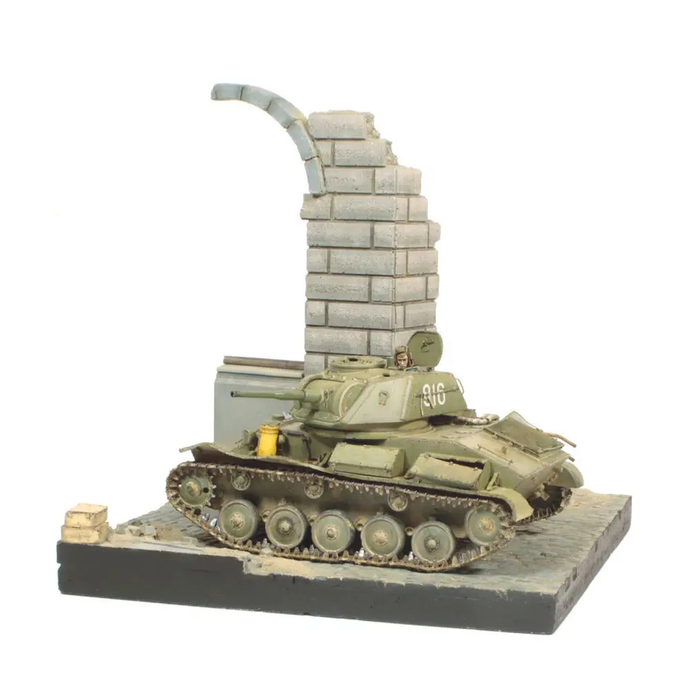 Base diorama VALLEJO Bâtiment allemand en ruine 1/35 pour maquette militaire
