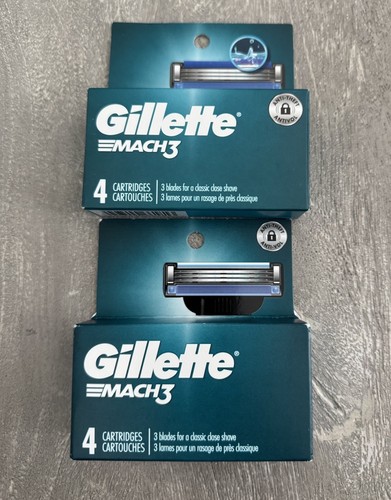 2 Packungen Gillette® MACH3 Rasierklingen-Nachfüllkassetten (4) pro Packung - insgesamt 8