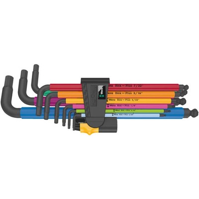 WERA 05022640001 950/9 Hex-Plus Multicolour Imperial 2 L-key set, 9 pieces
