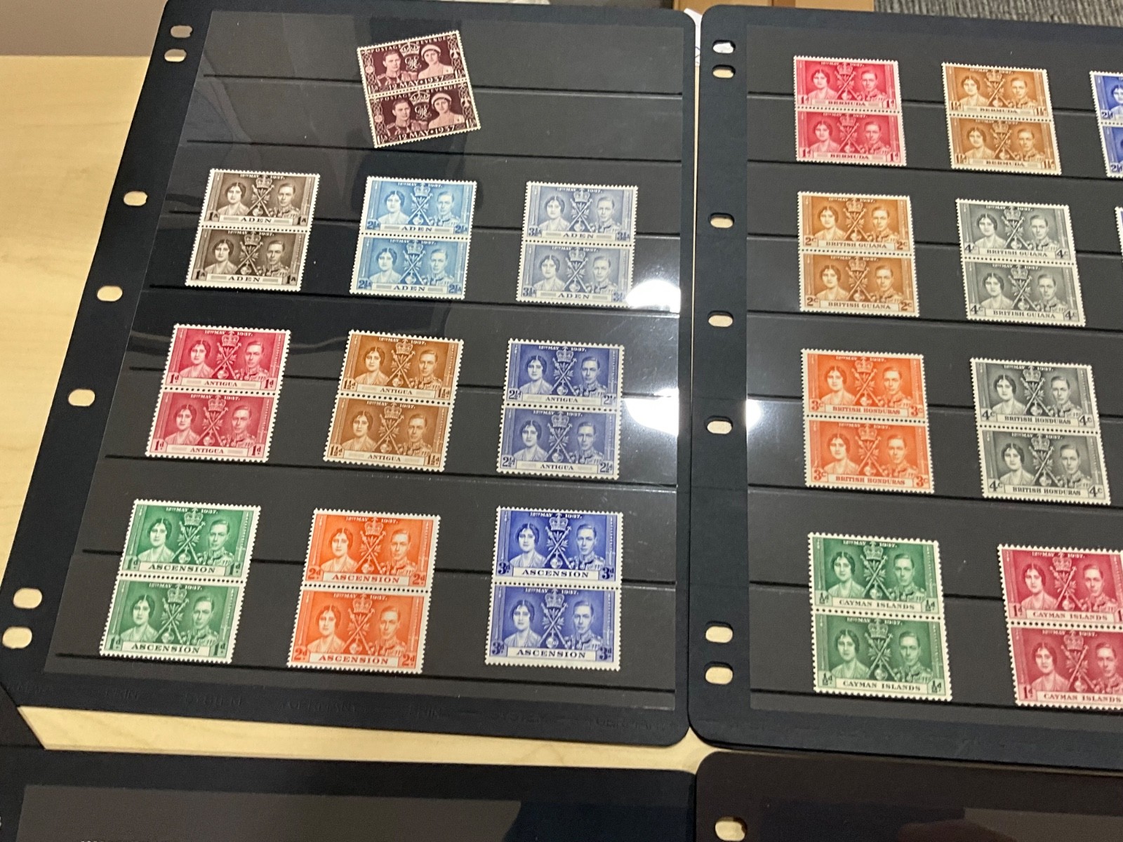 1937 GVI CORONATION MINT COLLECTION. Little KGV 305 stamps mostly pairs ad116