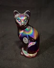 Fenton Iridescent Cat Figurine 5" in great condition.