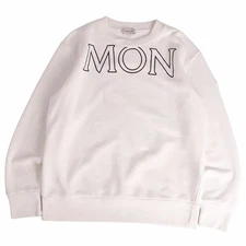 Moncler Sweat 2022 Trainer Logo Pullover Cotton Tops Mens S White Used MOLO-0