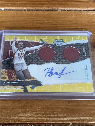 2024-25 Bowman U Best - Prospect Dual Relic Auto Kiki Iriafen Yellow Lazer /75