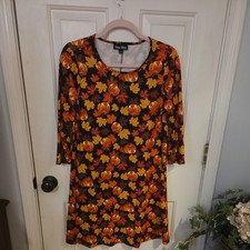 Dress Works Womens Dress Small Black Pullover Fall Pumpkin Casual NWT
