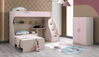 Modern Kinderzimmer Set Kinderbett Nachttisch Kleiderschrank Rosa