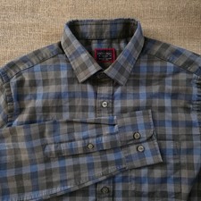 UNTUCKit Mens Medium Blue & Gray Plaid Shirt ...